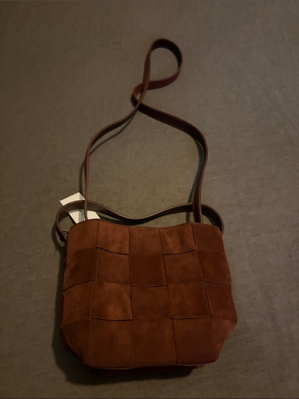 NWT Loeffler Randall Suede Laith Woven Crossbody Bag - Picture 7 of 10